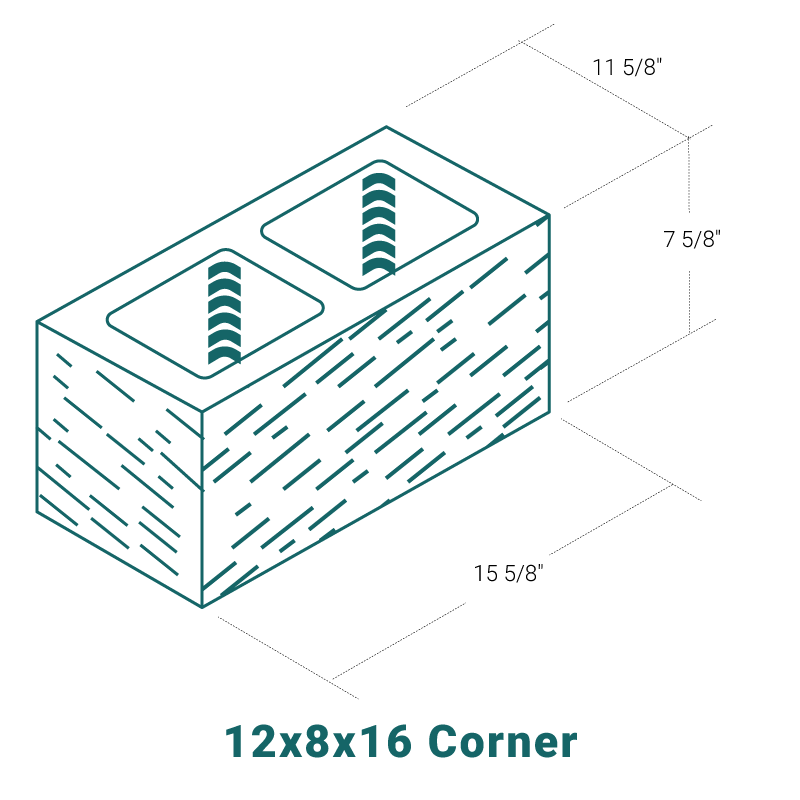 12 x 8 x 16 Corner